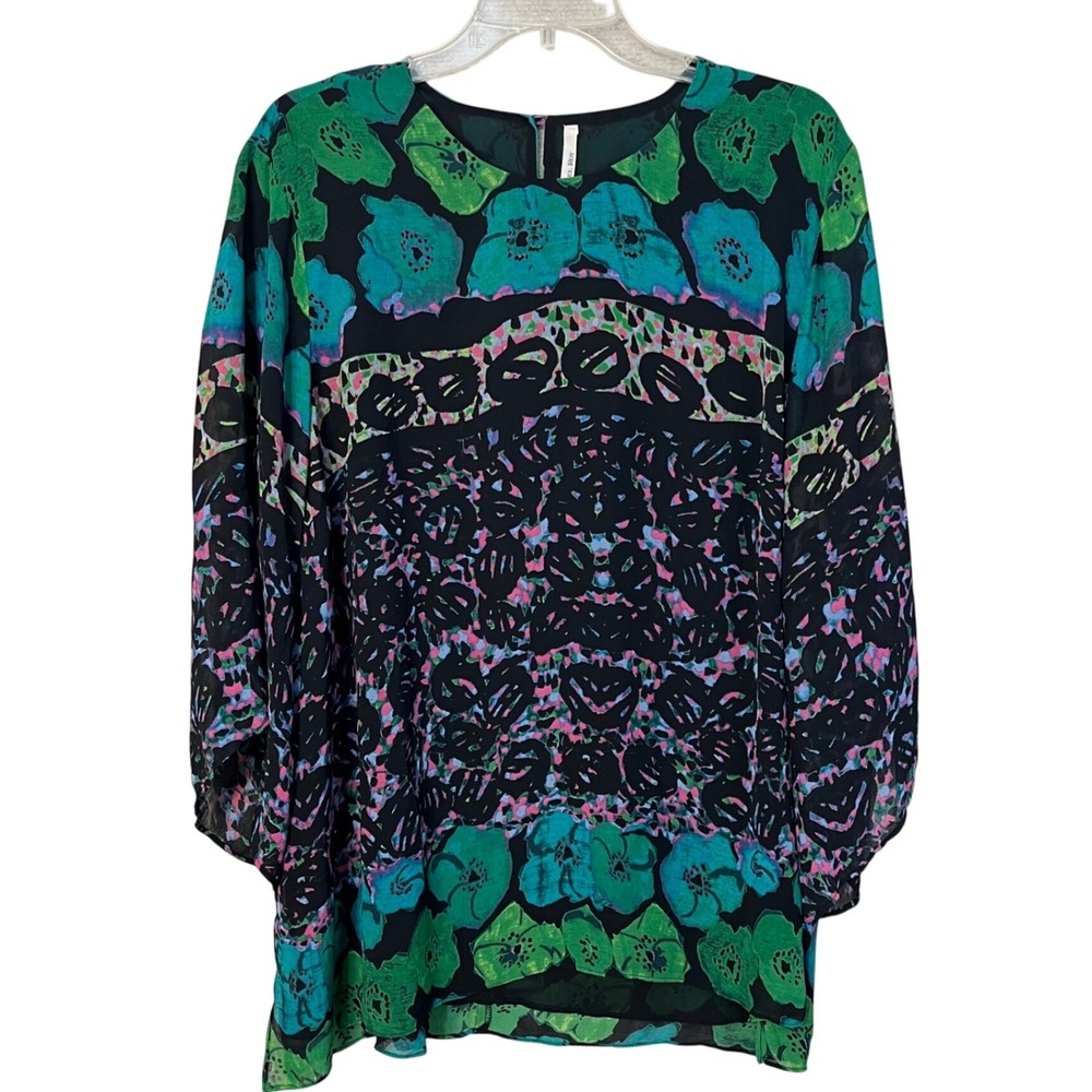 RACHEL Rachel Roy Abstract Floral Lightweight Flowy Tunic Blouse Size 16W